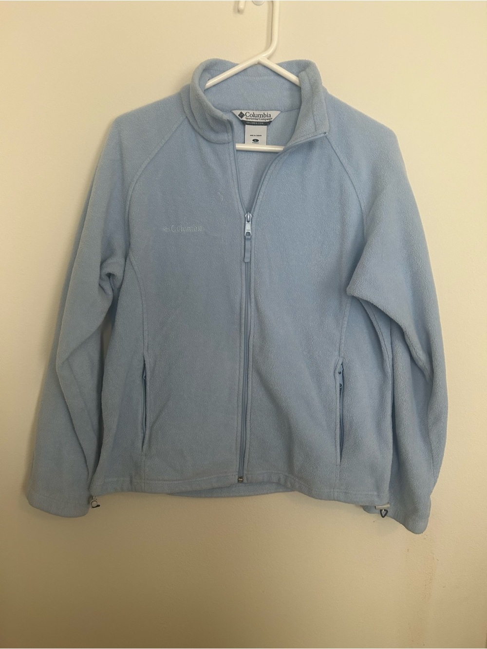 Columbia Light Blue Fleece Zip Jacket size L